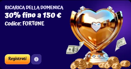 Ricarica della domenica 30 fino a 150 eur